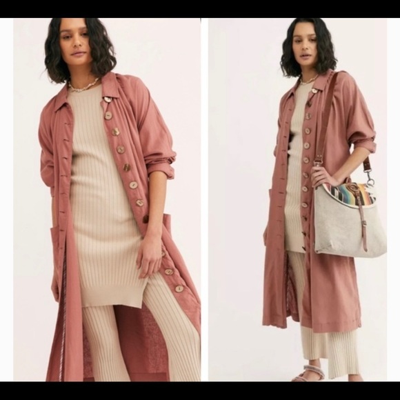 Free People Jackets & Blazers - Free People Meet Pink Maeve Duster Coat